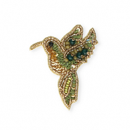 Broschen Kolibri Gold-olive green-dark green