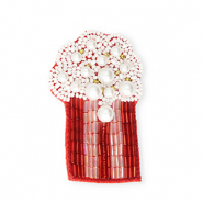 Broschen Popcorn Red-white-gold