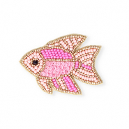 Broschen Fisch Gold-pink