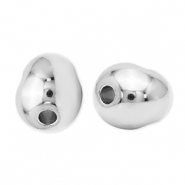 Metall Perlen DQ Oval Antik silber (Nickelfrei)