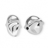 Acrylperlen Oval Silver