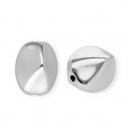Acrylperlen Oval Silver