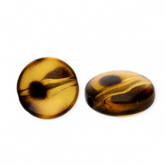 Acrylperlen Rondellen mit Leopard-Print Transparent amber brown