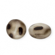 Acrylperlen Rondellen mit Leopard-Print Beige-dark brown