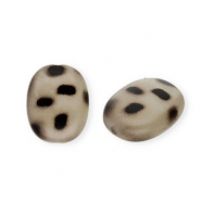 Acrylperlen Oval mit Leopard-Print Beige-dark brown