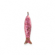 DQ&reg; Griechische Keramik Anh&auml;nger Sardine Orchid pink-vintage berry
