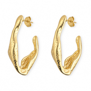 Ohrringe aus rostfreiem Edelstahl / Ohrstecker Oval Gold