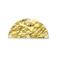 BY31® Rostfreier Edelstahl Schmuckzubehör Zwischenstück Halbrund mit 4 Ösen Gold