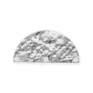 BY31® Rostfreier Edelstahl Schmuckzubehör Zwischenstück Halbrund mit 4 Ösen Silver
