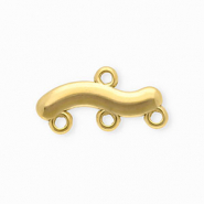 BY31® Rostfreier Edelstahl Schmuckzubehör Zwischenstück Wellenförmig mit 4 Ösen Gold