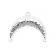 BY31® Rostfreier Edelstahl Schmuckzubehör Zwischenstück Bogen mit 3 Ösen Silver