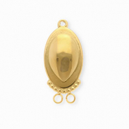 BY31® Rostfreier Edelstahl Schmuckzubehör Zwischenstück Oval mit 3 Ösen Gold