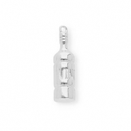 BY31® Eco-brass (nachaltiges Messing) Anhänger Weinflasche Silver
