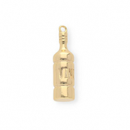 BY31® Eco-brass (nachaltiges Messing) Anhänger Weinflasche Gold