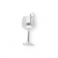 BY31® Eco-brass (nachaltiges Messing) Anhänger Weinglas Silver