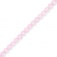 Top Glas Facett Perlen Rund 4 mm Light pink