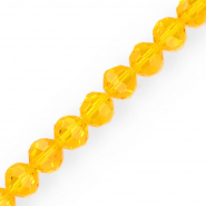 Top Glas Facett Perlen Rund 12 mm Oranje