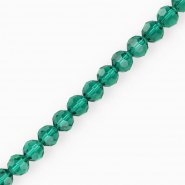 Top Glas Facett Perlen Rund 8 mm Teal green