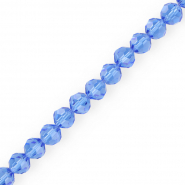 Top Glas Facett Perlen Rund 8 mm Sky blue