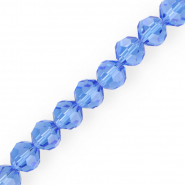 Top Glas Facett Perlen Rund 12 mm Sky blue