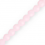 Top Glas Facett Perlen Rund 10 mm Light pink