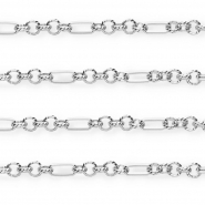 Rostfreier Edelstahl Schmuckzubehör Gliederkette Figaroglied Silver
