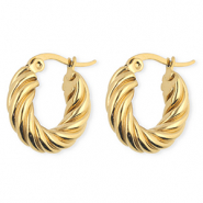 BY31® Ohrringe aus rostfreiem Edelstahl / Creolen Twisted Gold