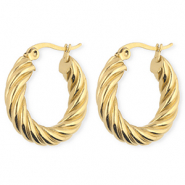 BY31® Ohrringe aus rostfreiem Edelstahl / Creolen Twisted Gold