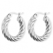 BY31® Ohrringe aus rostfreiem Edelstahl / Creolen Twisted Silver