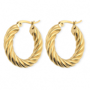 BY31® Ohrringe aus rostfreiem Edelstahl / Creolen Twisted Gold