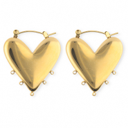 BY31® Schmuckzubehör aus rostfreiem Edelstahl Ohrringe / Ohrstecker Herz mit 5 Ösen Gold