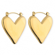 Ohrringe aus rostfreiem Edelstahl / Creolen Herz Gold