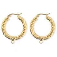 BY31® Schmuckzubehör aus rostfreiem Edelstahl Ohrringe / Ohrstecker Twisted mit Öse Gold