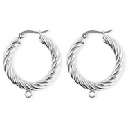 BY31® Schmuckzubehör aus rostfreiem Edelstahl Ohrringe / Ohrstecker Twisted mit Öse Silver