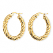 BY31® Ohrringe aus rostfreiem Edelstahl / Creolen Twisted Gold