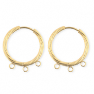 BY31® Schmuckzubehör aus rostfreiem Edelstahl Ohrringe / Ohrstecker Twisted mit 3 Ösen Gold