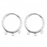 BY31® Schmuckzubehör aus rostfreiem Edelstahl Ohrringe / Ohrstecker Twisted mit 3 Ösen Silver