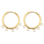 BY31® Schmuckzubehör aus rostfreiem Edelstahl Ohrringe / Ohrstecker Twisted mit 5 Ösen Gold