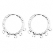 BY31® Schmuckzubehör aus rostfreiem Edelstahl Ohrringe / Ohrstecker Twisted mit 5 Ösen Silver