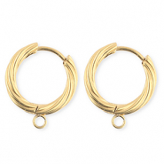 BY31® Schmuckzubehör aus rostfreiem Edelstahl Ohrringe / Ohrstecker Twisted mit Öse Gold