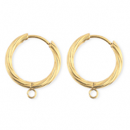 BY31® Schmuckzubehör aus rostfreiem Edelstahl Ohrringe / Ohrstecker Twisted mit Öse Gold