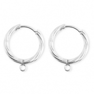 BY31® Schmuckzubehör aus rostfreiem Edelstahl Ohrringe / Ohrstecker Twisted mit Öse Silver