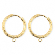 BY31® Schmuckzubehör aus rostfreiem Edelstahl Ohrringe / Ohrstecker Twisted mit Öse Gold