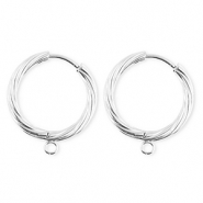 BY31® Schmuckzubehör aus rostfreiem Edelstahl Ohrringe / Ohrstecker Twisted mit Öse Silver