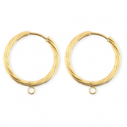 BY31® Schmuckzubehör aus rostfreiem Edelstahl Ohrringe / Ohrstecker Twisted mit Öse Gold