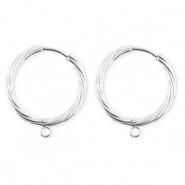 BY31® Schmuckzubehör aus rostfreiem Edelstahl Ohrringe / Ohrstecker Twisted mit Öse Silver