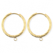 BY31® Schmuckzubehör aus rostfreiem Edelstahl Ohrringe / Ohrstecker Twisted mit Öse Gold