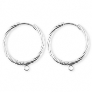 BY31® Schmuckzubehör aus rostfreiem Edelstahl Ohrringe / Ohrstecker Twisted mit Öse Silver
