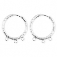 BY31® Schmuckzubehör aus rostfreiem Edelstahl Ohrringe / Ohrstecker Twisted mit 3 Ösen Silver