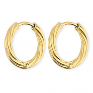 BY31® Ohrringe aus rostfreiem Edelstahl / Creolen Twisted Gold